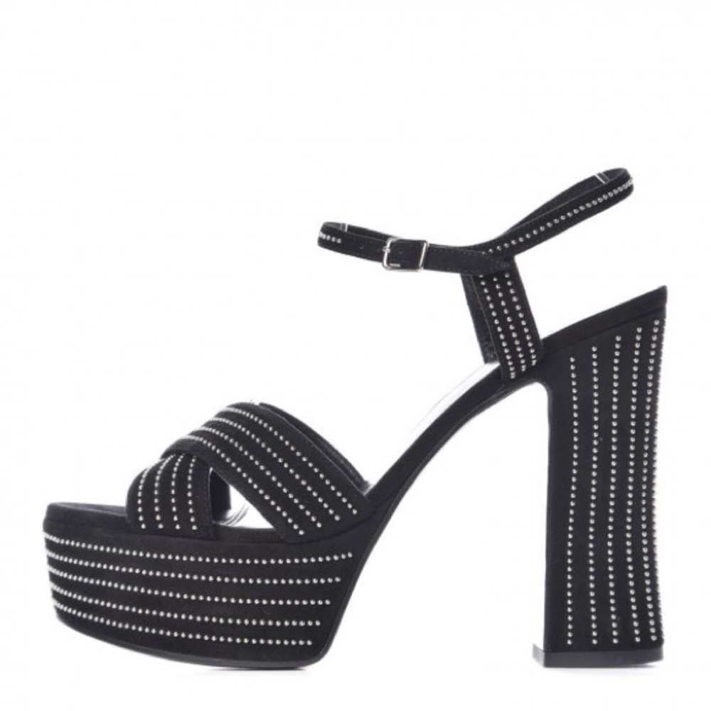 Saint Laurent Candy 80 Studded Sandal in Black, Size 38